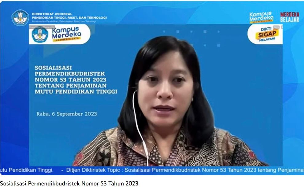 Sosialisasi permendikbudristek No 53 Tahun 2023 tentang Penjaminan Mutu Pendidikan Tinggi